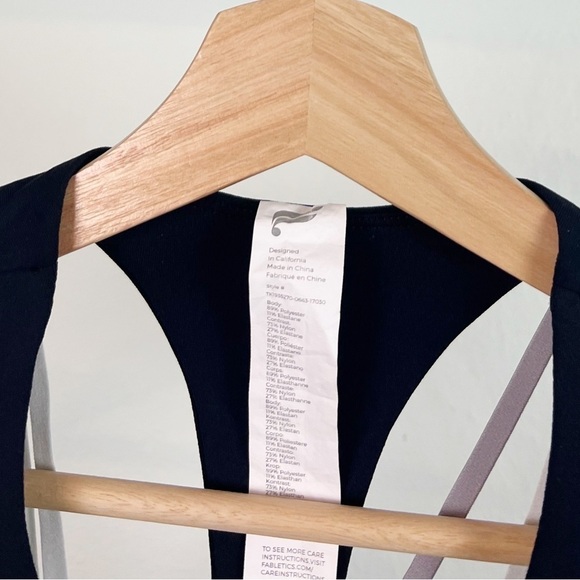 Fabletics Boost Built-In Bra Tank In Black/Haze Grey/Metallic Silver - Picture 4 of 5